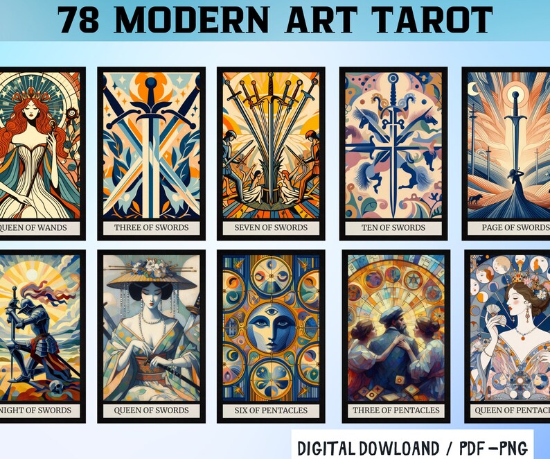 Modern Art Tarot Cards: 78 Card Printable Deck (digital Download) - Etsy