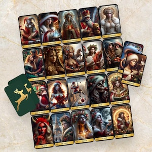 Christmas Tarot Card Deck: 78-Card Deck with Gold Box