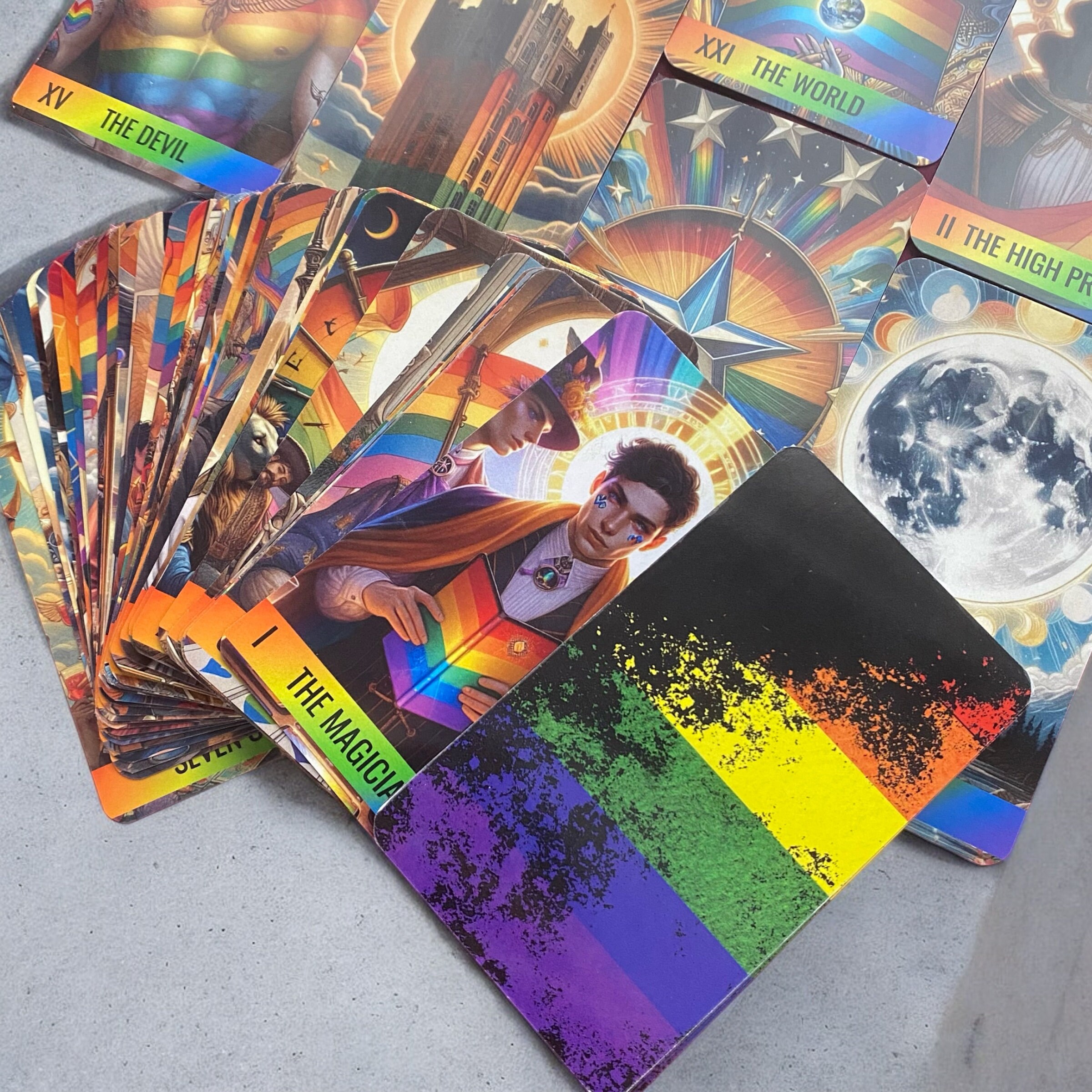 LGBTプライドタロットカードデッキ：78枚セット（ボックス付き