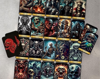 Jeu de cartes de tarot de l'horreur : 78 cartes gothiques avec boîte en plastique rigide
