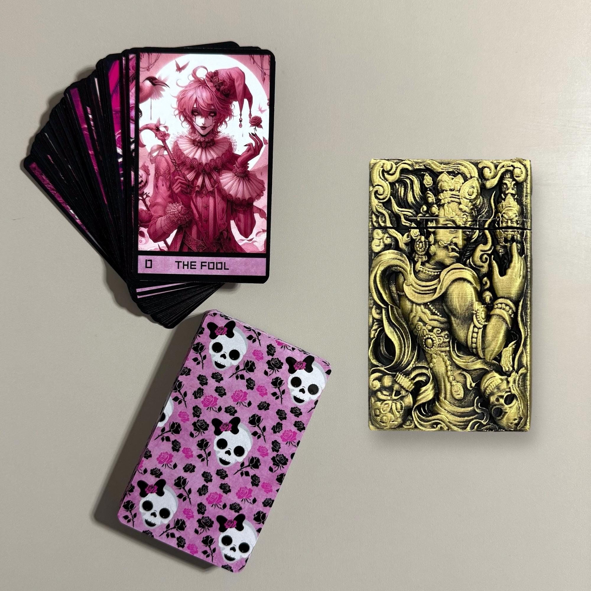 Pink Gothic Tarot Card, Cute Gothic Tarot Card and Tarot Box