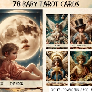 78 Baby Thema Digitale Tarot Karten - Printable Tarot Deck - Digital Karten Deck - Printable Orakel