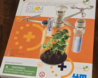 Weather Station Mini Observatory  with Greenhouse Terrarium STEM Kids Tool Toy