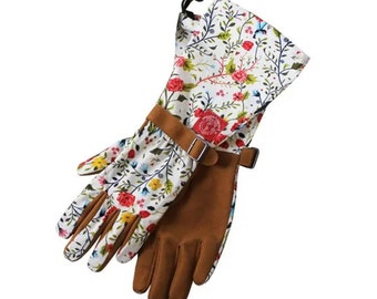 Womanswork Handschuh mit Arm Schoner Blumendruck - verschiedene Größen Medium und Large