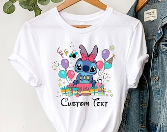 Stitch kundenspezifisches Geburtstags-Shirt, Disney-Geburtstags-Geschenk, Disney kundenspezifisches Hemd, Disney-Familien-Geburtstags-Hemd, Disney-Todler-Hemd, Ohana-Hemd