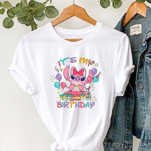 Disney Stitch Birthday Shirt, Stitch and Angel Shirt, Disney Kids Birthday Shirt, Custom Stitch Shirt, Toodler Birthday Shirt, Angel Shirt