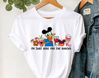 Camiseta de Donald Duck de Disney, Camiseta de Snacks de Disney, EPCOT, Personajes de Disney, ¡Vine por los snacks!, Camiseta familiar de Disney, Camisetas para viajes a Disneyworld