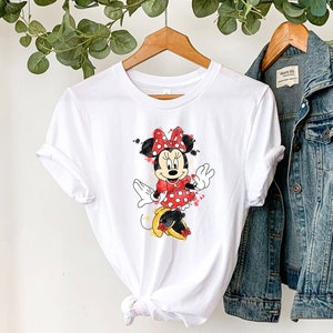 Watercolor Minnie Mouse Shirt, Matching Disney Shirt, Disney Vacation Shirt, Disney Family Trip Shirt, Disney Women Shirt, Mickey And Minnie