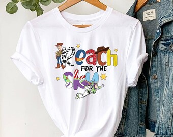 Reach For The Sky Tee, Disney Toy Story Shirt, Buzz Lightyear Shirt, Sheriff Woody Shirt, Disney Family Shirts, Kids Disney Trip Shirt