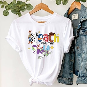 Reach For The Sky Tee, Disney Toy Story Shirt, Buzz Lightyear Shirt, Sheriff Woody Shirt, Disney Family Shirts, Kids Disney Trip Shirt