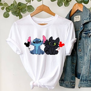 Stitch and Toothless Shirt, How To Train Your Dragon, Disney Cute Custom Shirt,  Lilo and Stitch, Disney Family Shirt, Disney Toodler Shirt