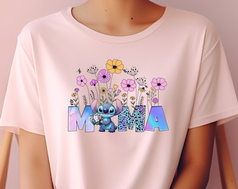 Stitch Mama Shirt, Disney Mother's Day Shirt, Disneyland Mom Shirt, Gift For Mom, Lilo and Stitch Shirt, Ohana Shirt, Stitch Floral Shirt