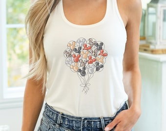 Disney Balloons Tank Top, Disney Women's Tank Top, Disney Girls Trip Tank, Minnie Tank Top, Disneyland Racerback Tank, Cute Disneyland Tank