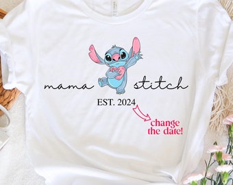 Stitch Mama Shirt, Disney Customized Mother Shirt, Personalized New Mom T-Shirt, Gift For Mom, Women Lilo and Stitch Shirt, Ohana Shirt