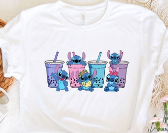 Chemise Stitch Disney, chemise Stitch Coffee, Lilo et Stitch, chemise Ohana, chemise voyage Disneyland, chemise vacances Disney, chemise point drôle