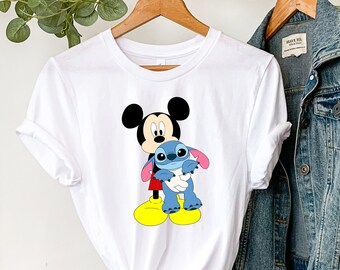 Disney Mickey & Stitch Shirt, Funny Stitch Shirt, Cute Ohana Family Stitch Tee, Disneyland Toddler T-Shirt, Disney World Family Trip Shirt