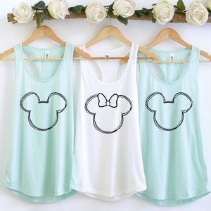 Disney Mickey Sketch Tank Top, Simple Disney Women&#39;s Tank, Mickey Ears Tanks, Disney Girls Trip, Disneyland Racerback Tank, Disneyworld Tank