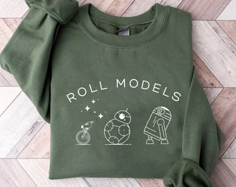Sudadera Star Wars Droids, sudadera R2-D2 C-3PO, sudadera robot Roll Models, sudadera de diseño creativo, cuello redondo de robots gráficos