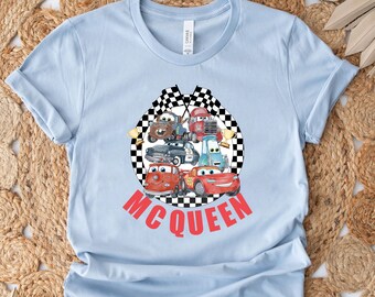 Camisa de personajes de Disney Cars, camisa vintage de Lightning McQueen, camiseta Tow Mater, camisa de autos retro, camiseta de viaje familiar de Disney, camisa de Doc Hudson