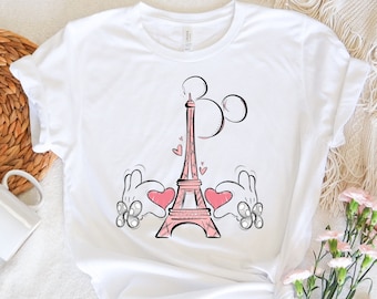 Chemise Disneyland Paris, chemise Mickey Tour Eiffel, chemise voyage en famille Disney Paris, t-shirt Paris Minnie, chemise Mickey Sketch, chemise groupe Disney