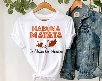 Hakuna Matata-tröja, Lejonkungen-tröja, Disney-familjetröja, Disney-resetröja, matchande familje-Disney World-tröja, safaritröja med djurriket