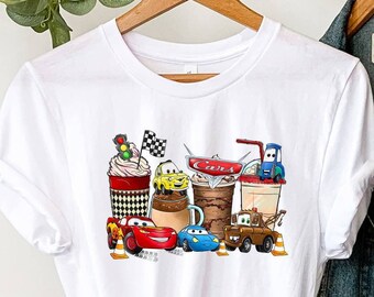 Camiseta de Cars de Disney, camiseta de Rayo McQueen, camiseta de Tow Mater, camisetas grupales de Cars de Disney, camiseta de Cars, camiseta familiar de Disney, camiseta de la Copa Pistón