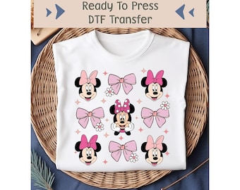 Disney Coquette DTF Transfer, Disneyland DTF, Minnie Bow Ready To Press, Minnie Coquette Image Transfer, Disney Trendy Shirts DTF Design