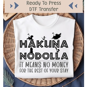 Disney Hakuna Matata DTF Transfer, Disney Lion King Ready For Press, Animal Kingdom DTF, Mans Disney Heat Transfer, Pumbaa, Simba, Timon