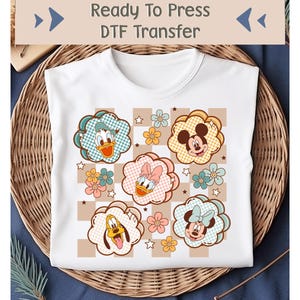 Disney Mickey Minnie DTF Transfer, Retro Mickey And Friends DTF, Girls Disney Ready To Press, Mickey Image Transfer, Disneyland DTF Transfer