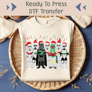 Star Wars Christmas DTF Transfer, Mandalorian Ready For Press, Darth Vader Direct To Film, Christmas Image Transfer, Starwars Xmas DTF Press