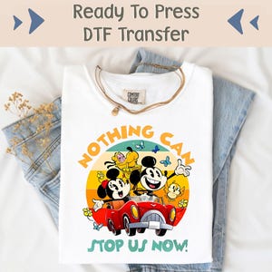 Disney Mickey And Minnie DTF Transfer, Retro Mickey Mouse DTF, Disneyland Ready To Press, Classic Mickey Image Transfer, Disney DTF Transfer