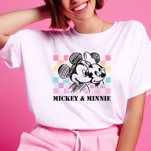 Micky und Minnie Disney Shirt, Retro Disneyland Paar Shirts, klassisches Mickey Shirt, Disneyland passende Familie Shirt, Unisex Disney Shirt