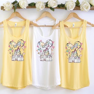 Disney Princess Castle Tank Top, Magic Kingdom Tank Top, Magical Castle Woman&#39;s Tank Top, Disney Princess Tank, Mickey Ears Balloon Tank