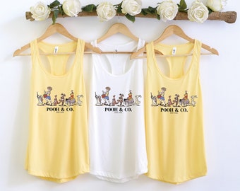 Retro Winnie The Pooh Tank Top, Pooh & Co Women's Tank, Disney Pooh Piglet Eeyore Tank, Disney Girls Trip Tank, Disneyland Racerback Tank