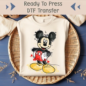 Vintage Disney Mickey DTF Transfer, Retro Mickey Mouse Ready Press, Classic Mickey Image Transfer, Disneyland Heat Transfer, Ready To Apply
