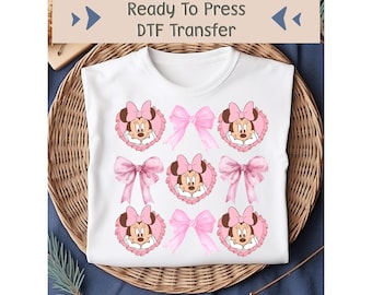 Disney Coquette DTF Transfer, Disneyland DTF, Minnie Bow Ready To Press, Minnie Coquette Image Transfer, Disney Trendy Shirts DTF Design