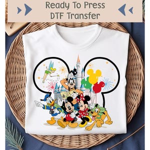Disney Mickey And Friends DTF Transfer, Disneyland DTF, Disney Family Ready To Press Design, Minnie Image Transfer, Disney DTF Transfer