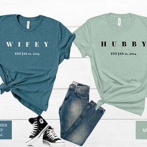 Wifey Hubby Est.Hoodie,Wifey Hubby Est 2022 Shirt,Wifey Hubby Est. T-shirt,Honeymoon Shirts,Husband and Wife Shirt,Wedding Gift,Gift for Mom