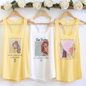 Disney Princess Tank Top, Princess Matching Tank, Disney Girls Tank Top, Disney Girls Trip Tank, Cinderella Tank Top, Belle Tank, Ariel Tank