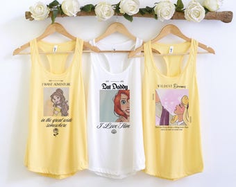 Disney Princess Tank Top, Princess Matching Tank, Disney Girls Tank Top, Disney Girls Trip Tank, Cinderella Tank Top, Belle Tank, Ariel Tank