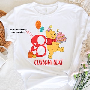 Disney Winnie The Pooh Birthday Shirt, Disney Custom Birthday Shirt, Pooh Birthday Party Shirt, Pooh Bear Shirt, Birthday Family Match Shirt