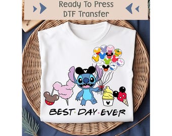 Disney Stitch DTF Transfer, Stitch Image Transfer, Ohana Ready To Press, Disney Snacks Heat Transfer, Disney DTF Transfer, Stitch DTF Print