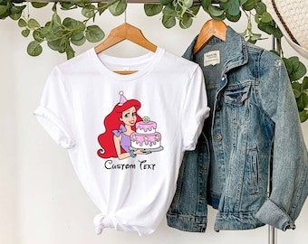 Princess Ariel Birthday Shirt, Birthday Girl Shirt, Custom Birthday Tee, Disney Birthday Party Shirt, Birthday Toodler Shirt, Little Mermaid