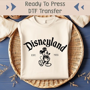 Disneyland Mickey DTF Transfer, Retro Mickey Mouse Ready To Press, Classic Mickey Image Transfer, Disney Heat Transfer, Disney DTF Transfer