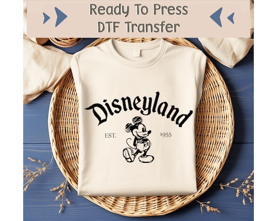 Disneyland Mickey DTF Transfer, Retro Mickey Mouse Ready To Press, Classic Mickey Image Transfer, Disney Heat Transfer, Disney DTF Transfer