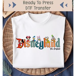 Disneyland DTF Transfer, Mickey And Friends DTF Transfer, Disney Ready For Press, Disneyland Direct To Film, Disneyland Heat Transfer