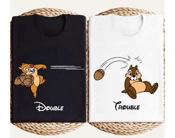 Camiseta de Chip y Dale de Disney, camiseta a juego de Chip y Dale, camiseta de Disney Friends, camiseta de Double Trouble, camiseta de la Ardilla de Disney, camiseta divertida de Disney