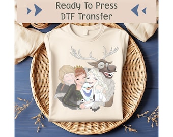 Disney Frozen DTF, transferencia DTF de la princesa Elsa de Disney, diseño de Olaf de Frozen, camiseta de niña de Disney lista para imprimir, transferencia térmica de Disney, Disney DTF