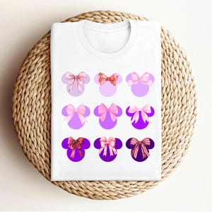 Disney Coquette Bow Shirt, Magic Kingdom Shirt, Minnie Bow Shirt, Disney Girls Matching Shirt, Disneyland Trip Shirt, Women&#39;s Disney Shirt