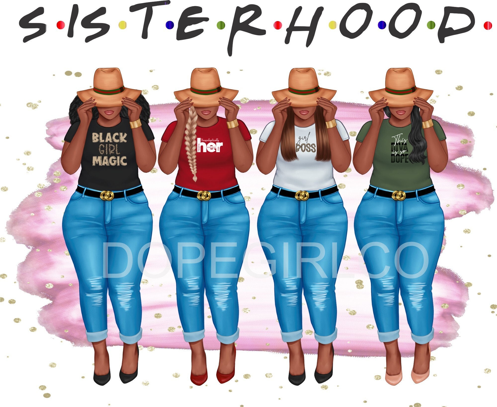 Black Girl Magic PNG: Sisterhood Clipart (digitale download)